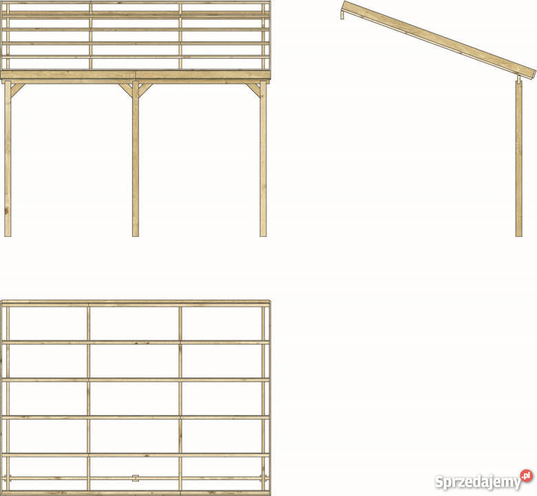 Wiata drewniana przyścienna 400x300 Wooder Wrocław