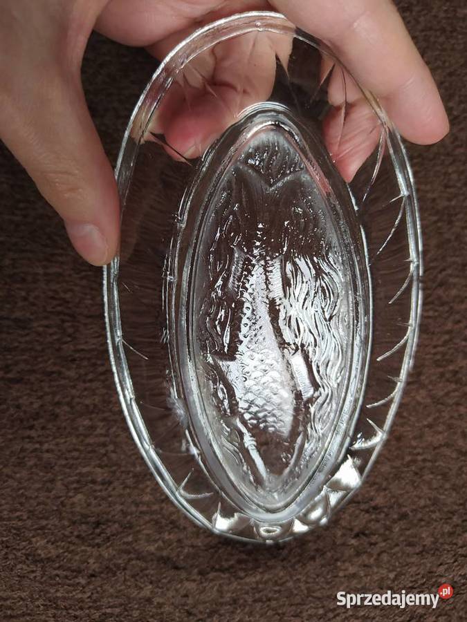 Półmisek szklany rybka PRL Vintage przezroczysty Dom i Ogród Warszawa