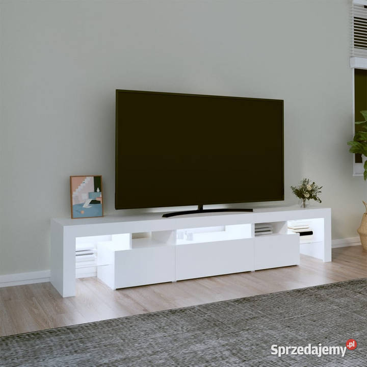 Szafka pod TV z oświetleniem LED biała Warszawa