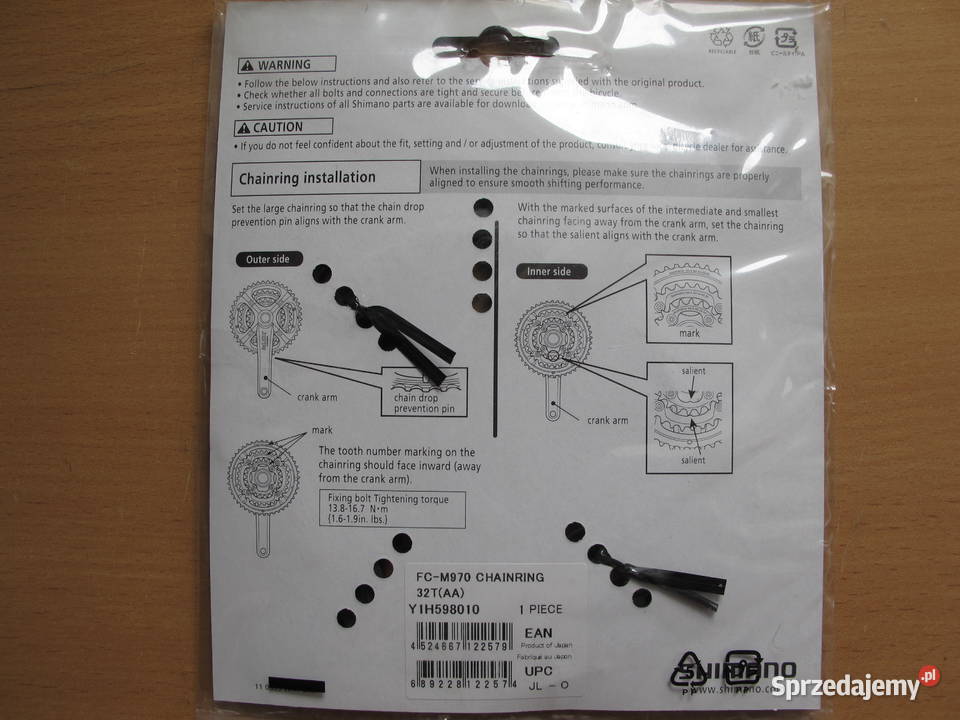 Zębatki korby Shimano XTR FCM970 44T32T22T Nowe Kielce sprzedam