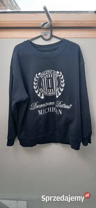 Granatowa bluza z nadrukiem Sinsay nastolatki niebieski