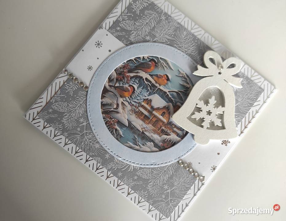 Kartka bożonarodzeniowa ręcznie robiona zimowa łódzkie Łódź