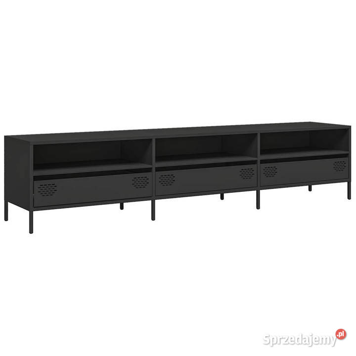 Szafka RTV czarna 202x39x435 stal walcowana na Warszawa