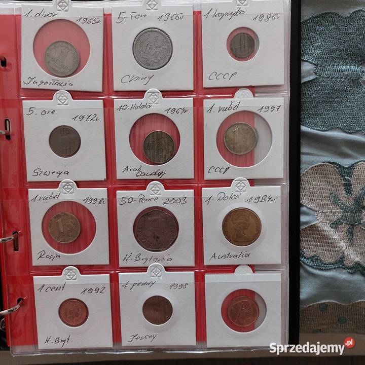 Monety dwa albumy również luzem łódzkie Skierniewice