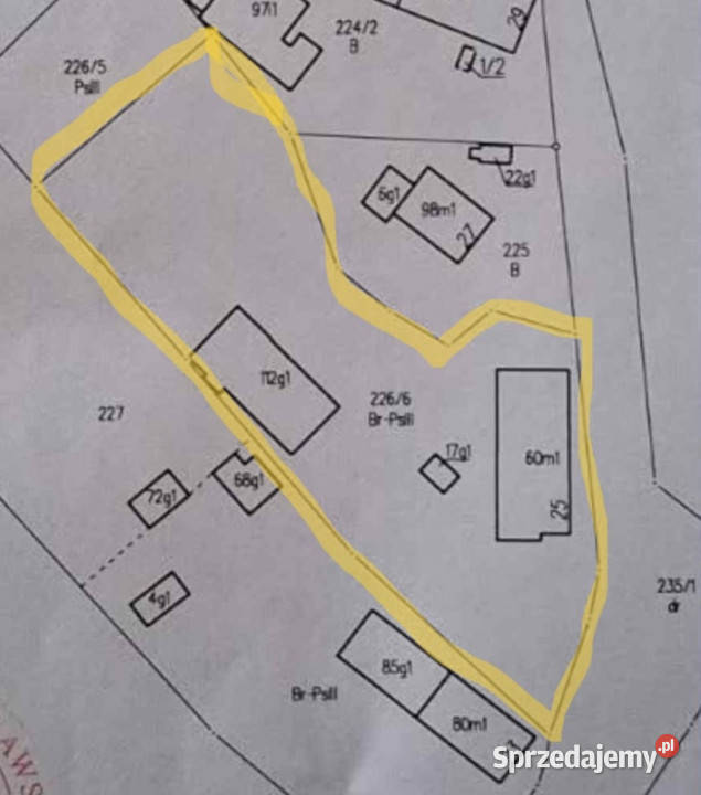 Mokry Dwór działka 225a z domem i budynkami gosp dolnośląskie