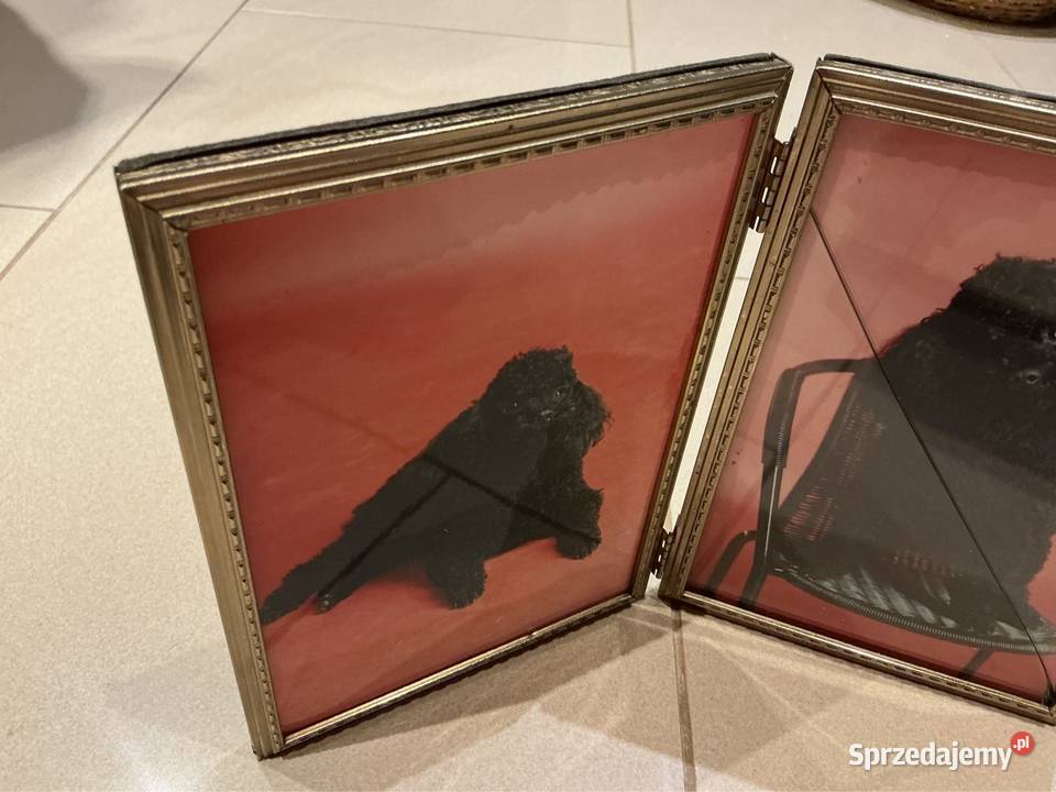 Ramka Złota Metalowa Podwójna Składana Vintage