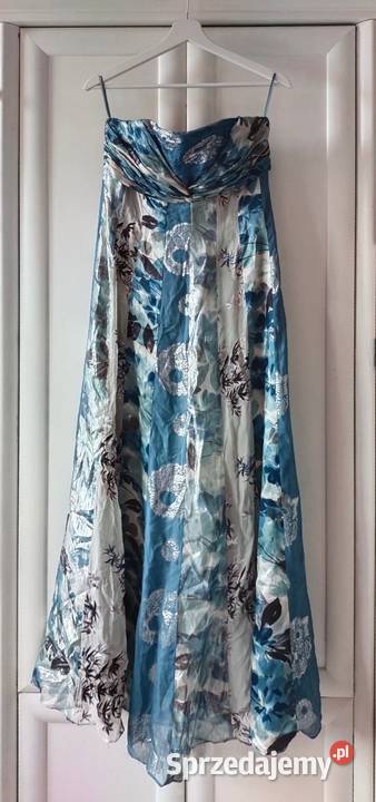 Jedwabna długa wieczorowa suknia z wysokim Rozmiar 40(L) śląskie Gliwice