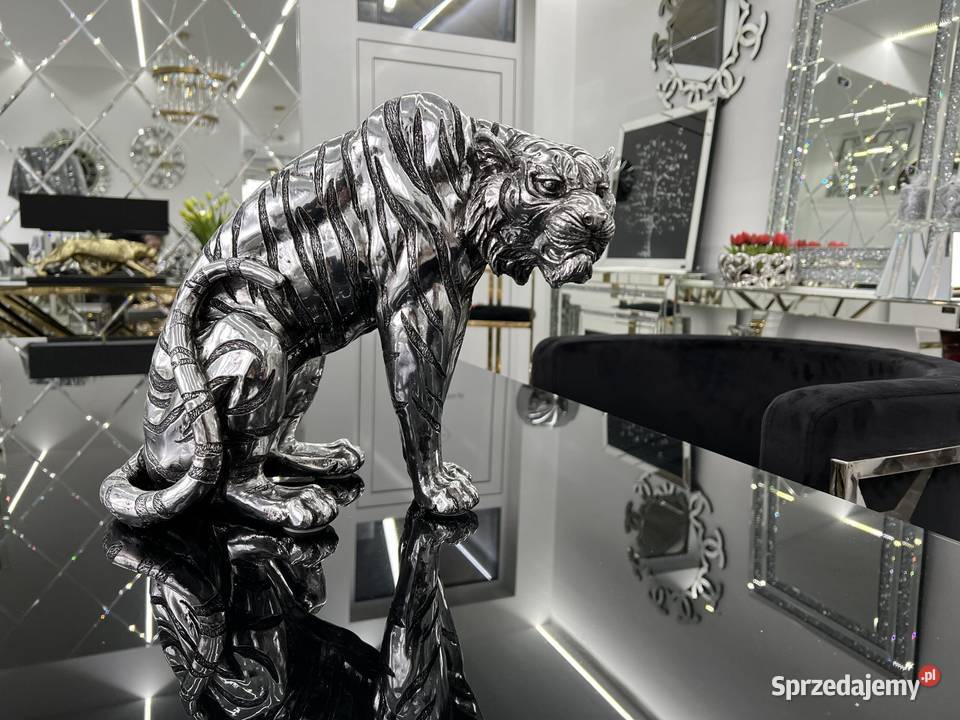 Figura srebrny tygrys Glamour 35x30x18 małopolskie sprzedam