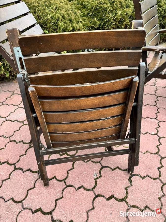Leżak ogrodowy drewniany brązowy regulowany