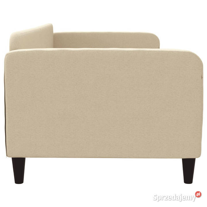 Sofa z funkcją spania kremowe obita tkaniną Warszawa