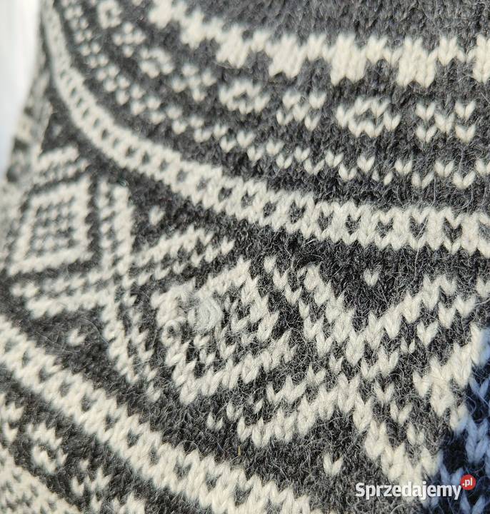 Duży sweter wełniany wełna szary ciemny Moda i Styl Szczecin sprzedam