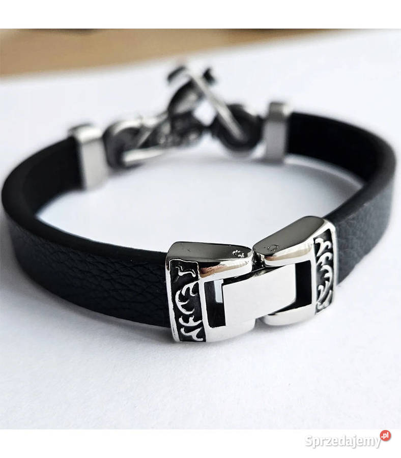 Bransoletka Męska Skórzana MOTOCYKL Stal 316L sprzedam