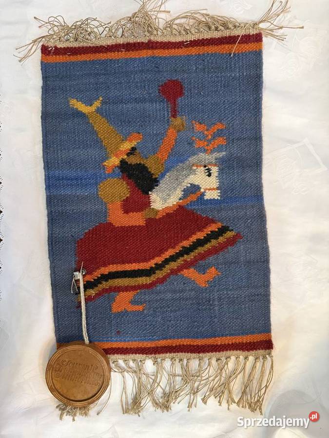 Wełniany Kilim Lajkonik Krakowski Vintage PRL z