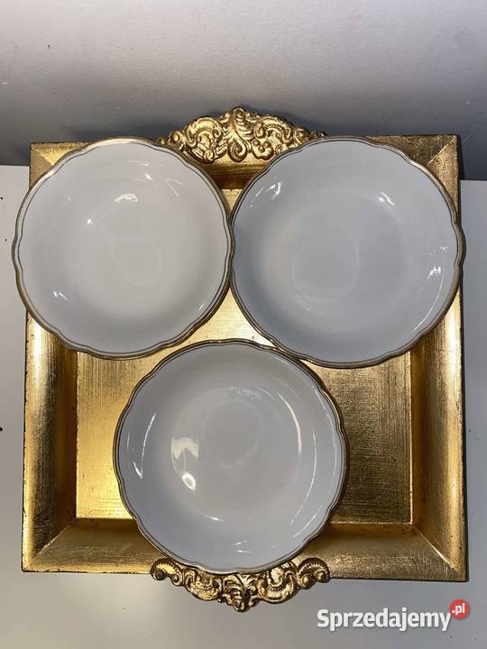 trzy porcelanowe małe półmiski półtalerze Kraków
