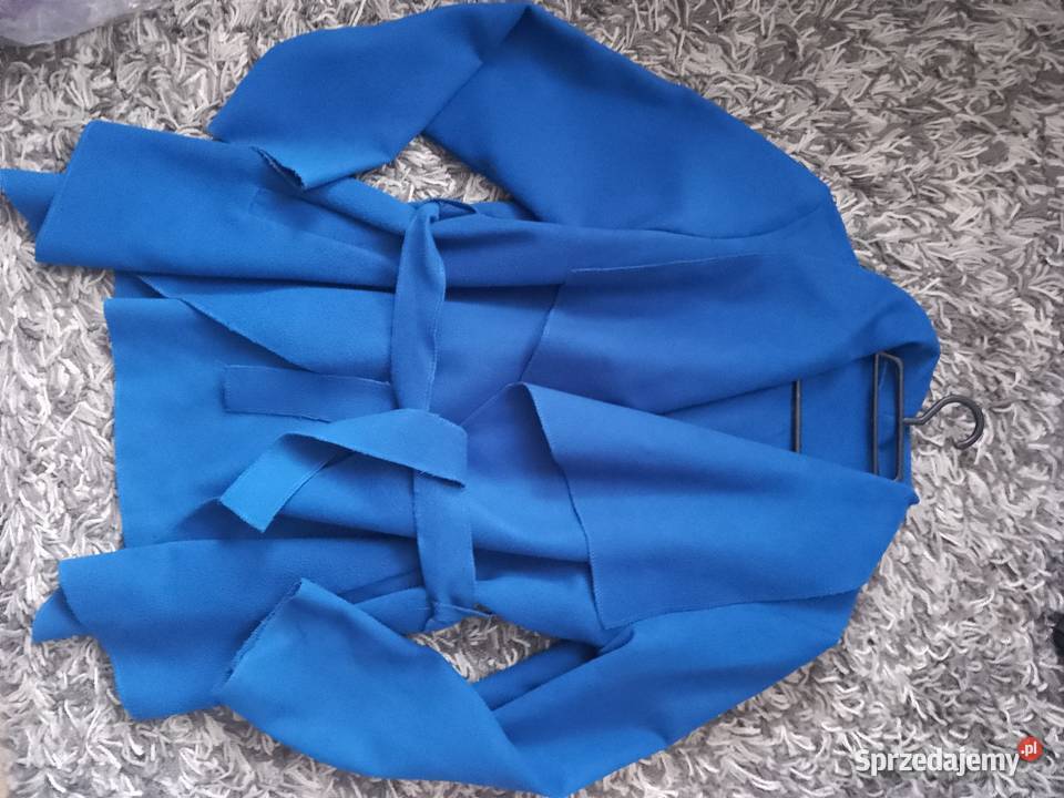 Płaszczyk flauszowy wiosenny niebieski Chrzanów