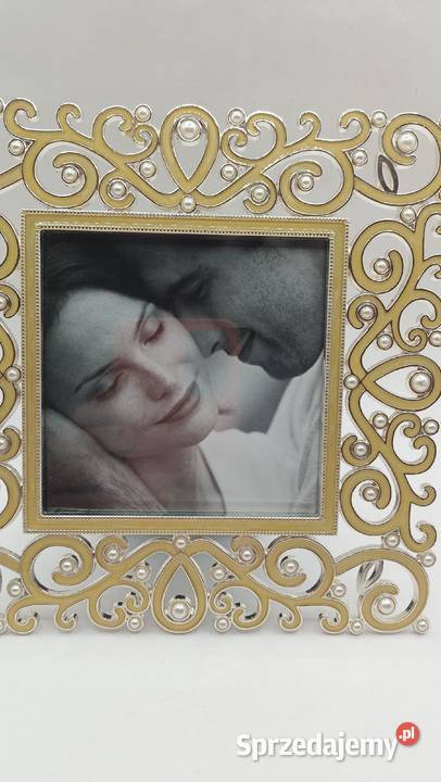 Ramka na zdjęcie metalowa z perełkami glamur Zamość
