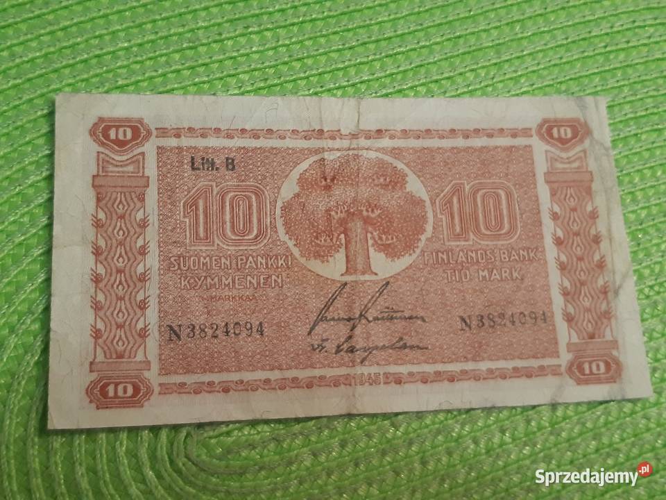 banknot Finlandii z 1945r Łomża