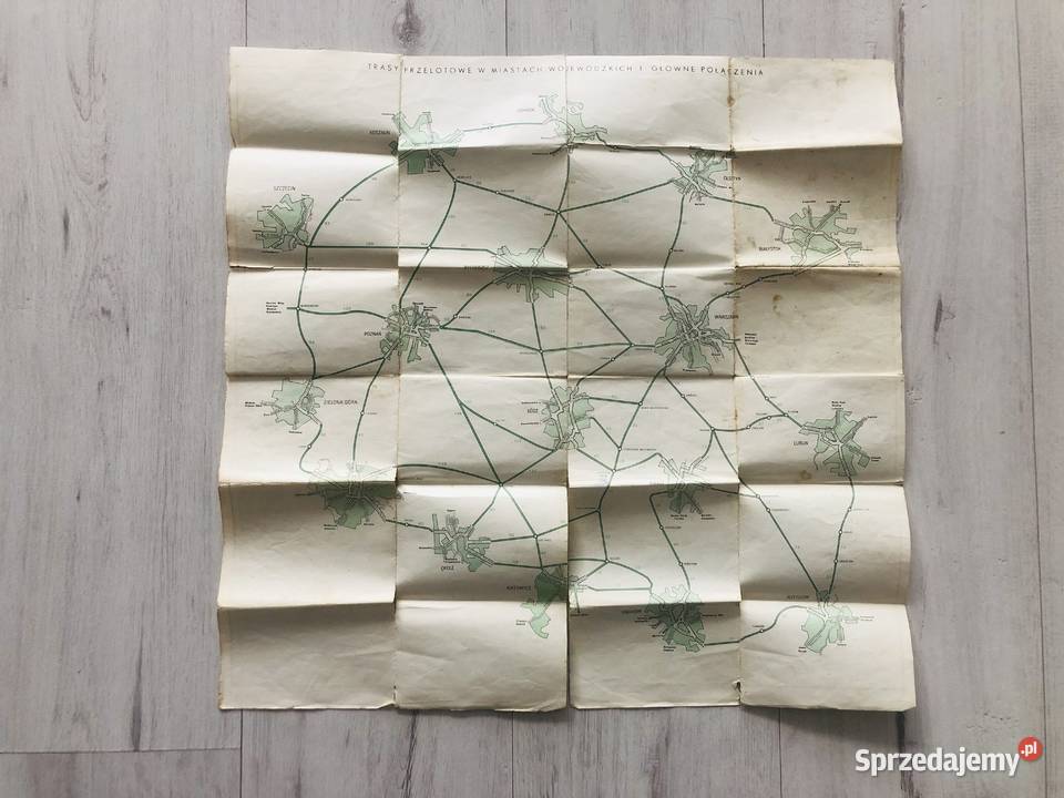 Mapa samochodowa Polski 1967 PRL Łódź