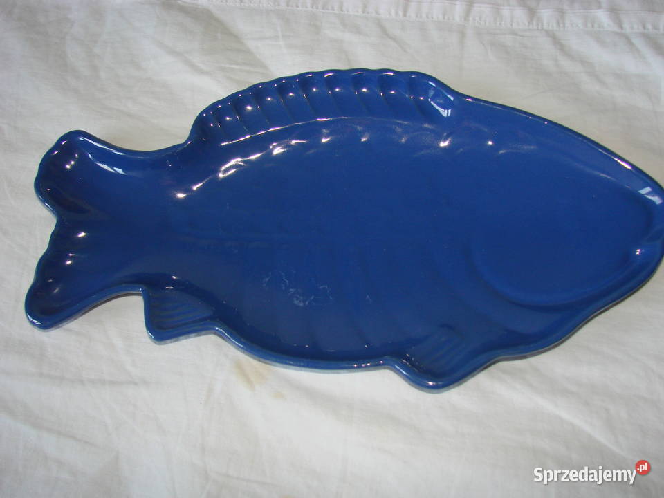 Ryba stary niebieski półmisek 47 Pruszcz Gdański