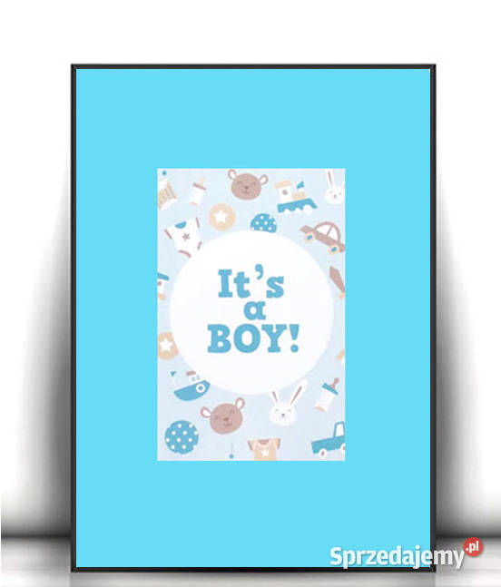 niebieski plakat chłopca its a boy plakat A4 Gdańsk sprzedam