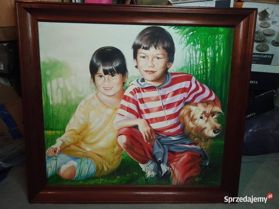 Obraz olejdny3DDzieci pies Obrazki i obrazy Świdnik