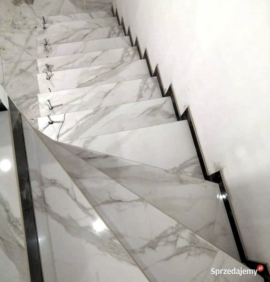 Płytki na schody CALACATTA CARRARA 120x30 Wysoki Łask