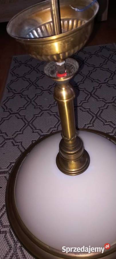 Lampa mosiądz patyna pomorskie Pruszcz Gdański