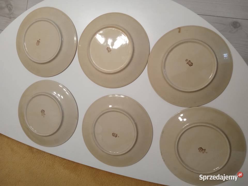 6 talerzy z porcelitu Tułowice PRL Porcelana i szkło Mysłowice
