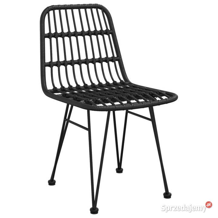 Krzesła ogrodowe 2 czarne 48x62x84 rattan PE Warszawa