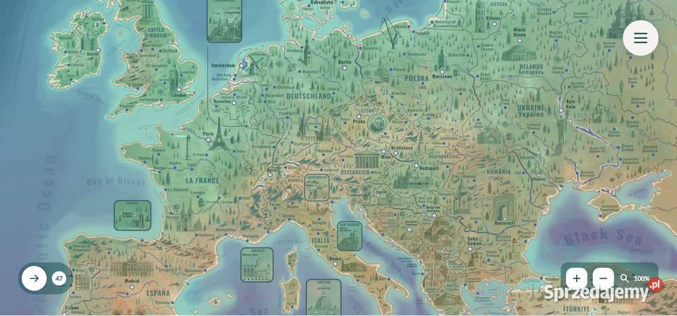 illumaps Mapa Europy 59 x 84 ilustrowana Jędrzej Wolsztyn