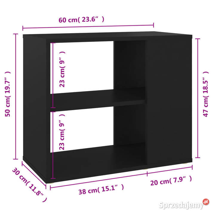 Szafka czarna 60x30x50 materiał drewnopochodny Warszawa
