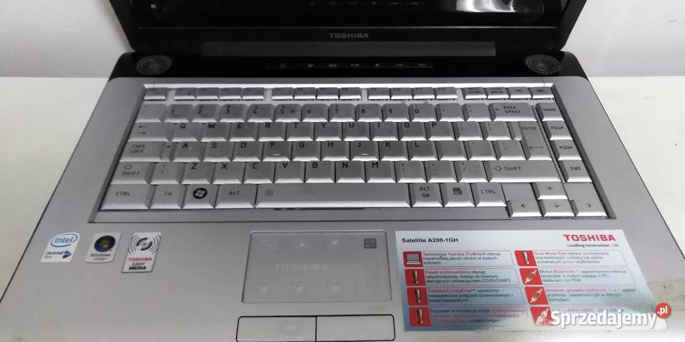 LAPTOP TOSHIBA SATELLITE A200 120GB 2GB RAM Intel Core Duo Pabianice