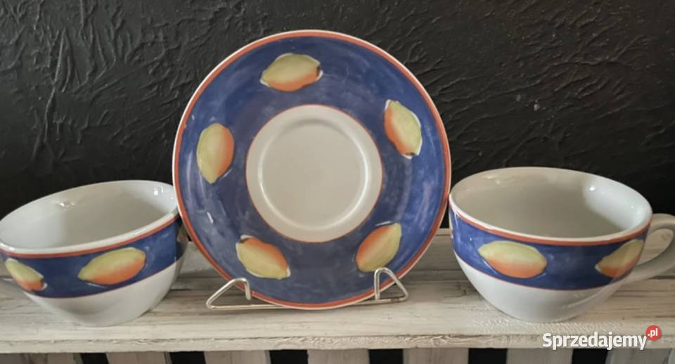Dwie filiżanki o talerzyk porcelana Tognana Pozostałe dolnośląskie Wałbrzych