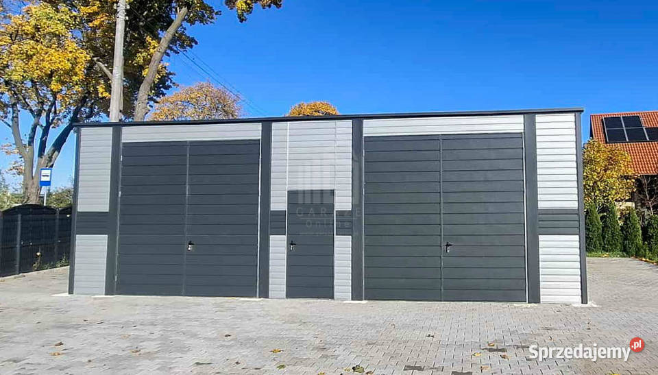 Hala garaż blaszany 8x9m 2 x brama dwuskrzydłowa Łańcut