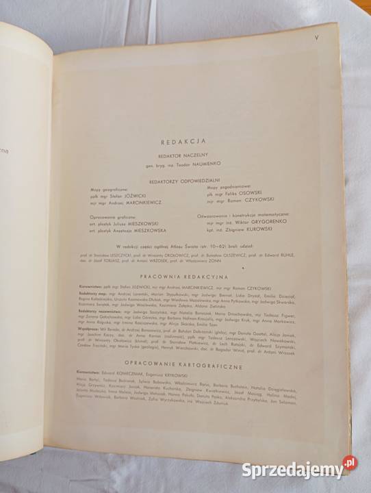 ATLAS ŚWIATA 1962 PWN duży opolskie Niemodlin