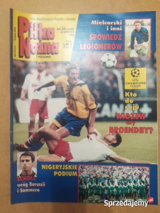 Tygodnik Piłka Nożna rocznik 1996 kompletny Łódź