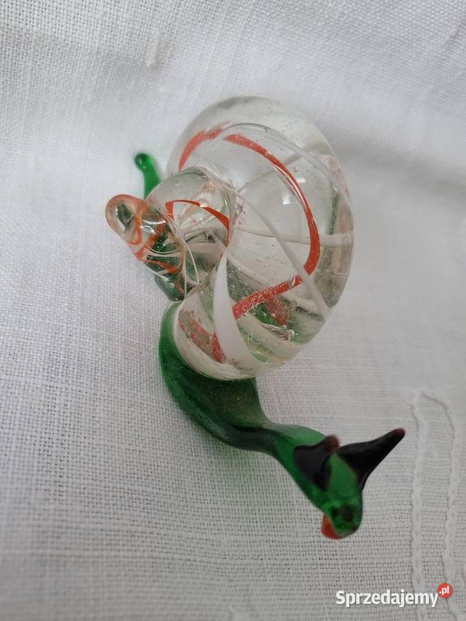 Urocza figurka ŚLIMAK szklo włoskie Łódź