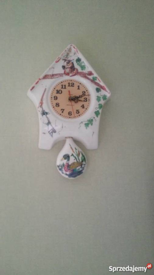 zegar ceramiczny malowany ręcznie biały Częstochowa sprzedam