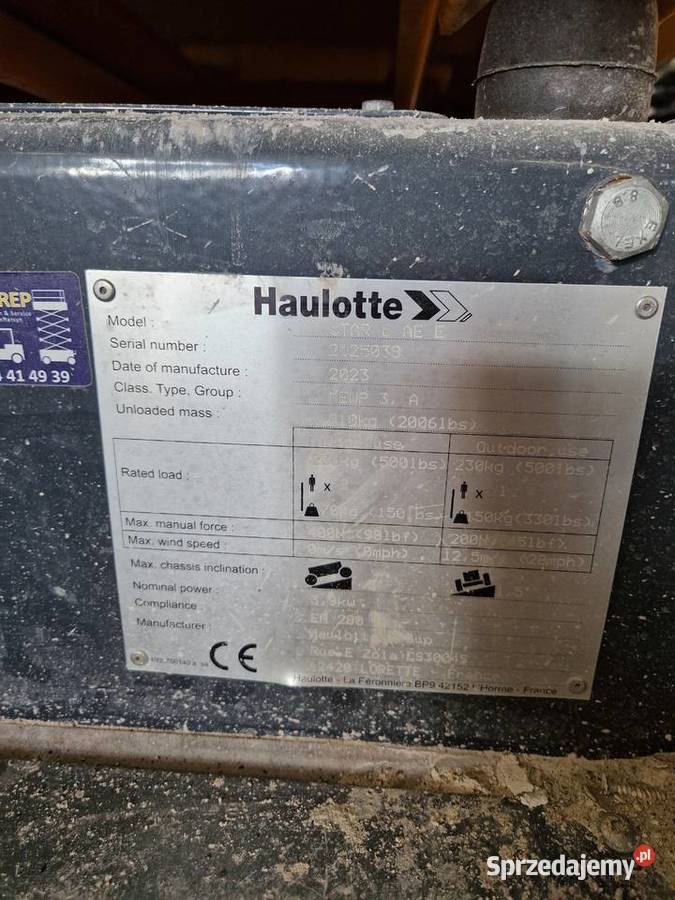 Haulotte Star 6 AE E podest ruchomy pełny VAT zachodniopomorskie Złocieniec