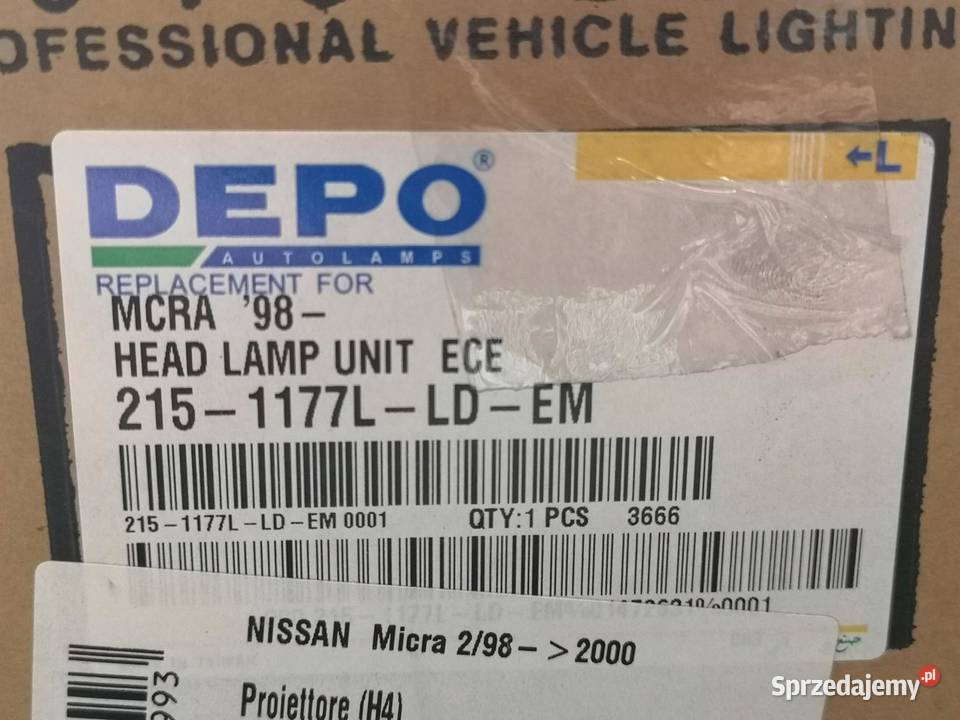 LAMPA LEWY PRZÓD DEPO NISSAN MICRA 19922003 DEPO