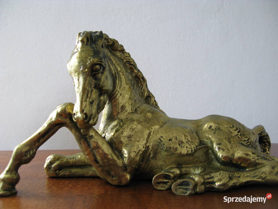 Duża figura leżącego konia z mosiądzu Koń Warszawa sprzedam