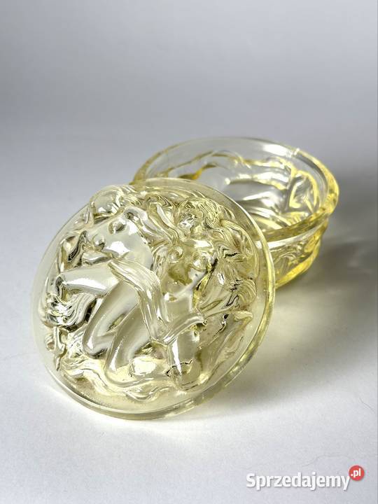 Stare cytrynowe puzderko Bohemia Czechosłowacja