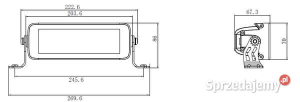 Lampa robocza długa LED 60W 5040lm prostokątna Kamionna