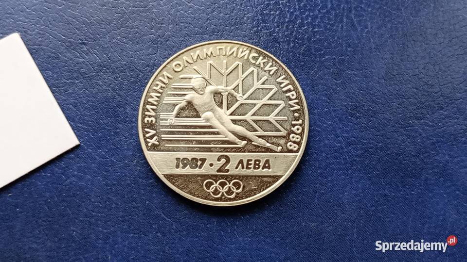 Stare monety 2 lew 1987 Calgary 1988 Bułgaria