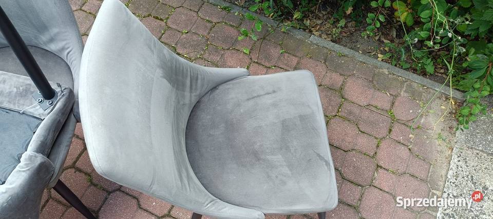 Trzy tapicerowane welurowe krzesła HOME Warszawa