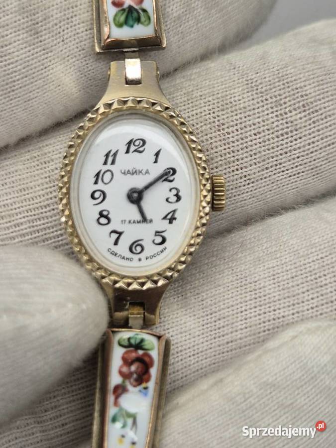 Pozłacany zegarek koktajlowy CzajkaChaika Chorzów