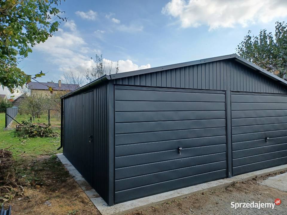GRAFITOWY Garaż Blaszany 6x6 Garaże Blaszane