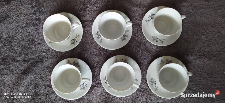 Zestaw filiżanek do kawy na 6 osóbPorcelana dolnośląskie Wałbrzych