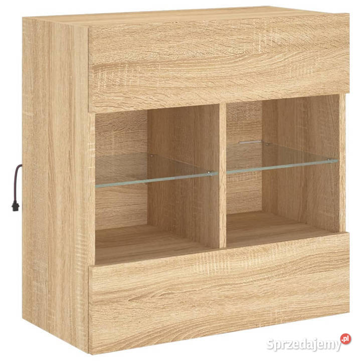 Ścienna szafka TV z LED dąb sonoma 585x30x605 Warszawa