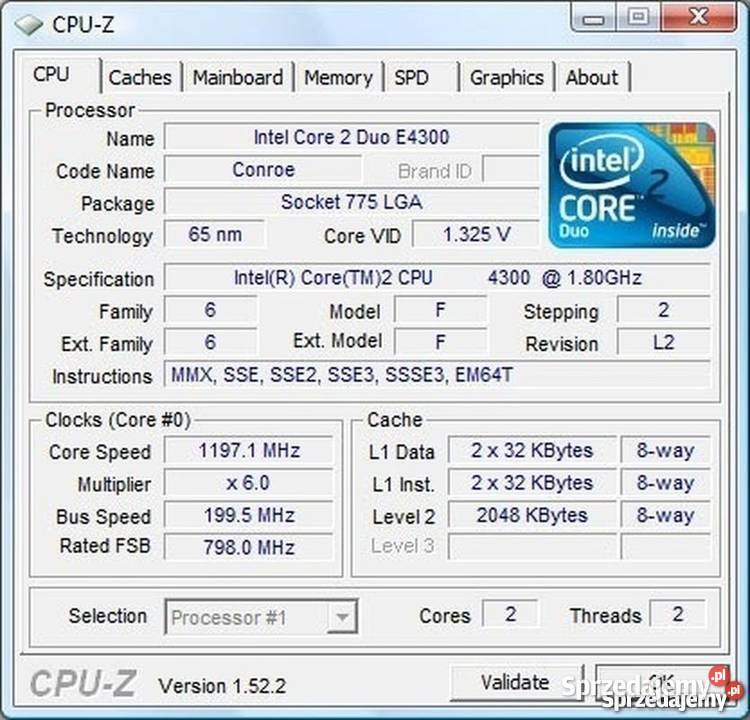 Procesor dwurdzeniowy Core2Duo E4300 Core 2 Duo